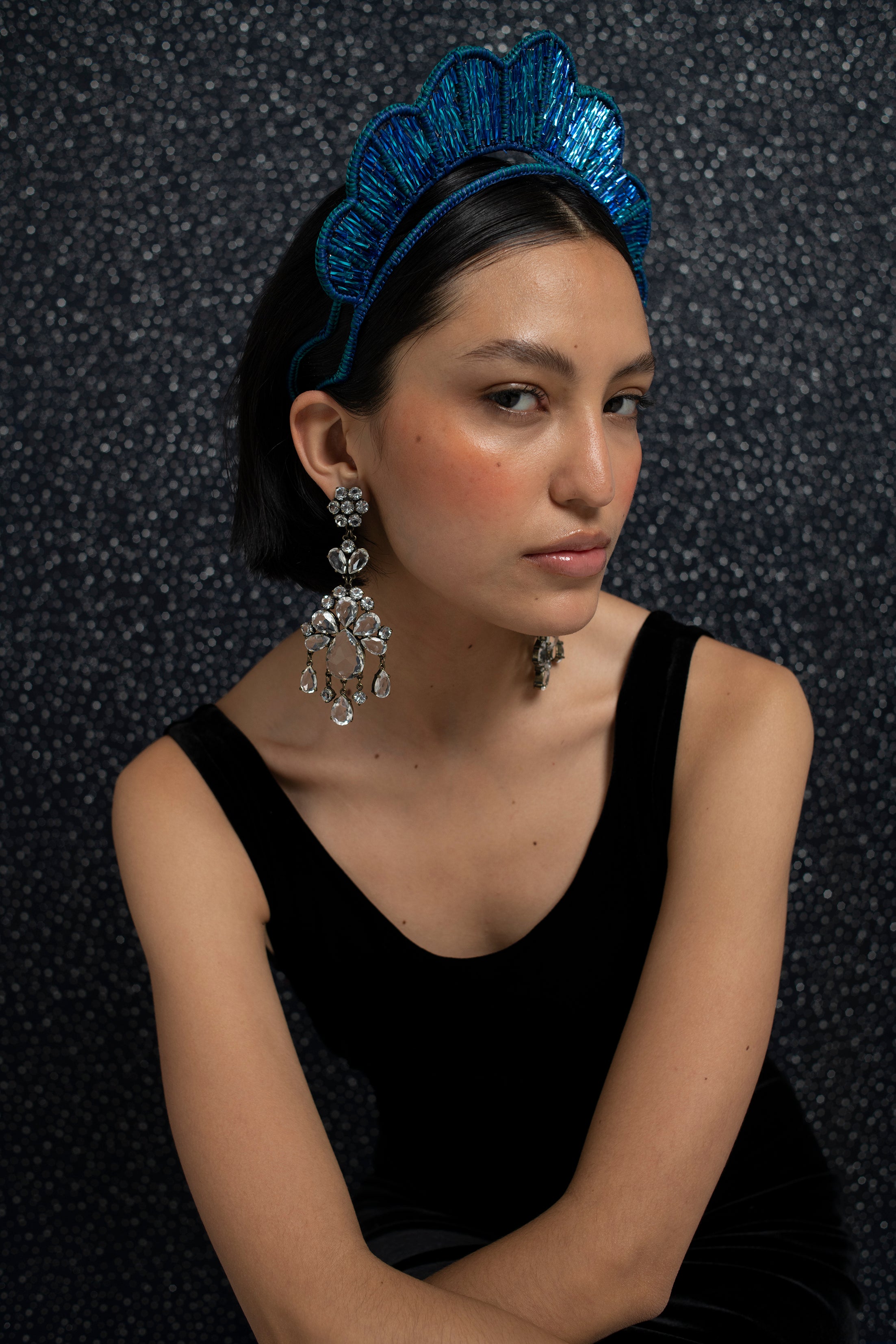 Waves Bugle bead headpiece – Magnetic Midnight