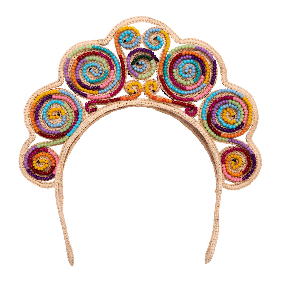 Caracoles Multicolor Beaded Headpiece