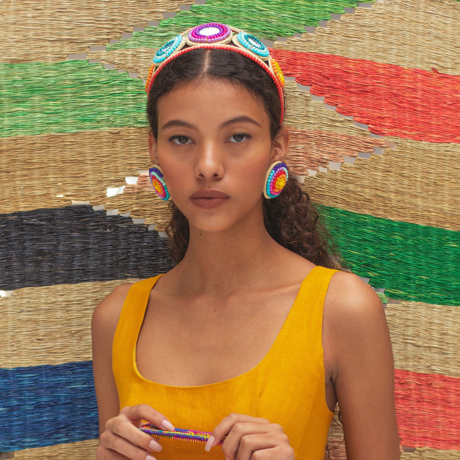 Multicolor Mirrored Beaded Headband